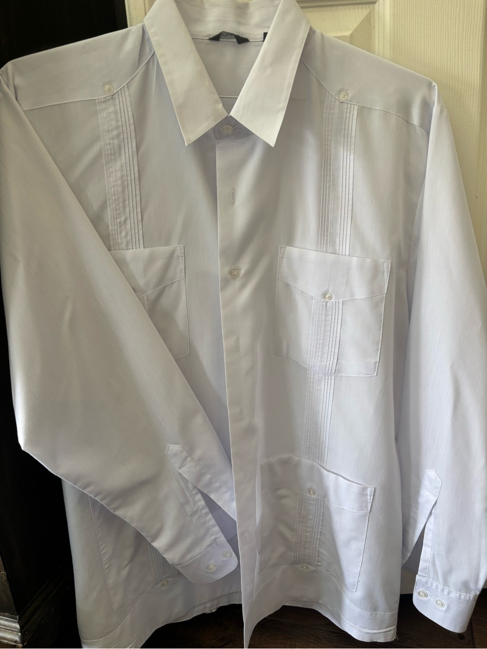 Men's White Guayabera Dress Shirt - Lightweight Classic Style